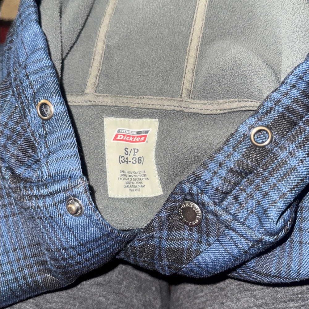 Mens Dickies Water Repellent Flannel Hooded‎ Shirt Jacket - Picture 6 of 8